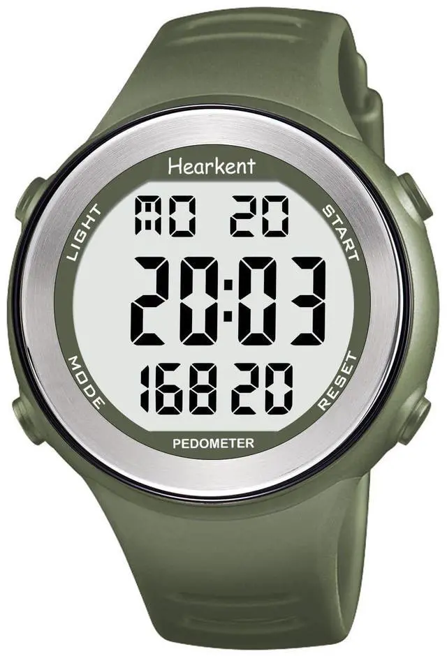 Main image of Pedometer Watch with Light- No App, Waterproof 50m, Step Counter, Calories, Alarm, Fitness Tracker Digital Watch for Men Women(Green)