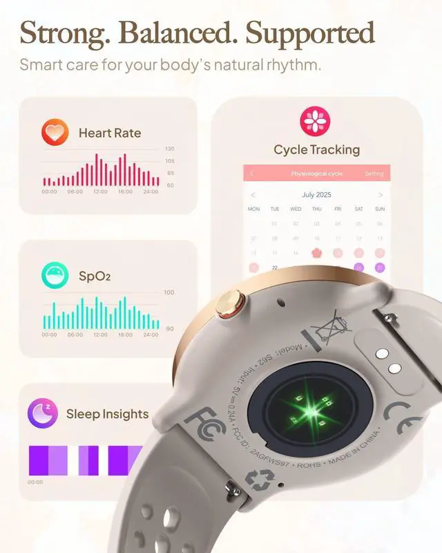 Alt view image 4 of 7 - Smart Watch for Women Men, for Android iOS with Sleep & Calorie Monitor, Pedometer Fitness Tracker, Bluetooth Call, IP68 Waterproof, 112+ Sport Modes Round Face Smartwatch (Gold-Gray)