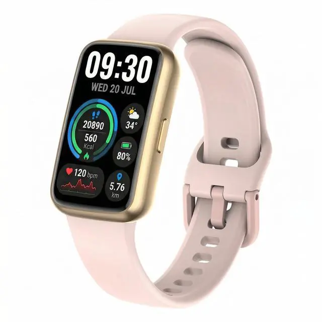 Main image of Fitness Tracker for Men & Women, 1.47 HD Smart Band, 24/7 Heart Rate & SpO2 Tracking, Sleep Monitor & Step Counter, 100+ Sports Modes, 3ATM Waterproof, Compatible with Android & iOS, Pink