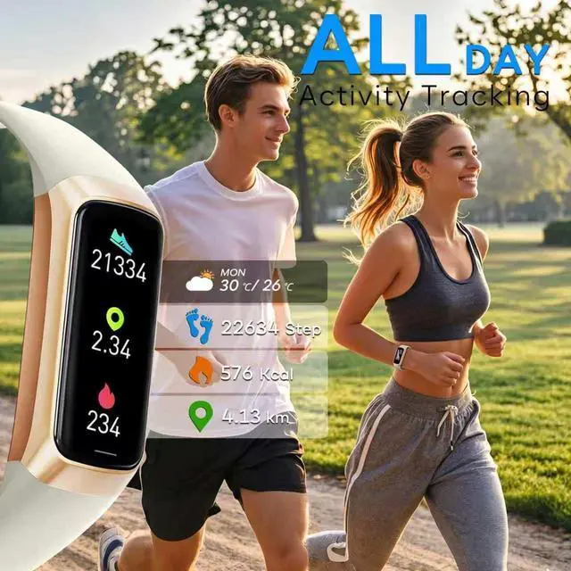 Alt view image 2 of 7 - Fitness Tracker,2025 Smart Watch with Blood Pressure Heart Rate & Sleep Monitor IP67 Waterproof Step Calorie Counter Pedometer Fitness Activity Watch for Men Women Android iOS Phone (Vanilla White)