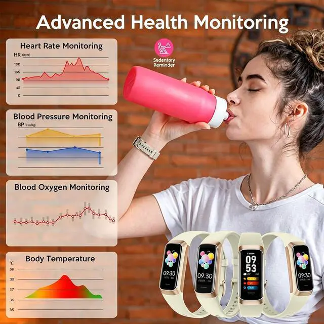 Alt view image 3 of 7 - Fitness Tracker,2025 Smart Watch with Blood Pressure Heart Rate & Sleep Monitor IP67 Waterproof Step Calorie Counter Pedometer Fitness Activity Watch for Men Women Android iOS Phone (Vanilla White)