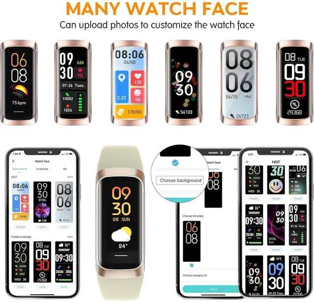 Alt view image 6 of 7 - Fitness Tracker,2025 Smart Watch with Blood Pressure Heart Rate & Sleep Monitor IP67 Waterproof Step Calorie Counter Pedometer Fitness Activity Watch for Men Women Android iOS Phone (Vanilla White)