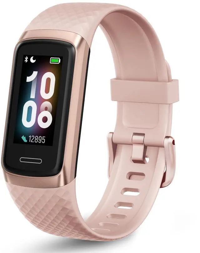 Main image of Active 2 VeryFit Fitness Tracker Heart Rate SpO2 Blood Oxygen Saturation Sleep Monitor 1.05" Screen Activity Step Counter Pedometer IP68 Waterproof Smart Watches for Men Women (ID155) (Pink)