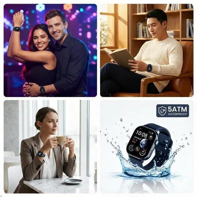 Alt view image 5 of 7 - Tracks Steps Sleep Heart Rate Oxygen Built-in GPS Running Watch, On Battery Long Life, 50m Waterproof, Runners Calorie Swimming Counts Bands, AMOLED Display Step Counter Men WomenBlue