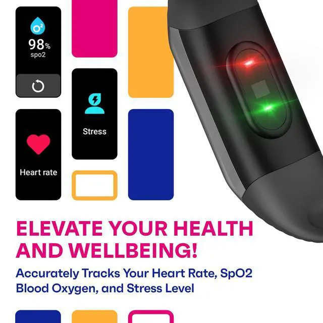 Alt view image 2 of 7 - Active 2 VeryFit Fitness Tracker Heart Rate SpO2 Blood Oxygen Saturation Sleep Monitor 1.05" Screen Activity Step Counter Pedometer IP68 Waterproof Smart Watches for Men Women (ID155) (Pink)