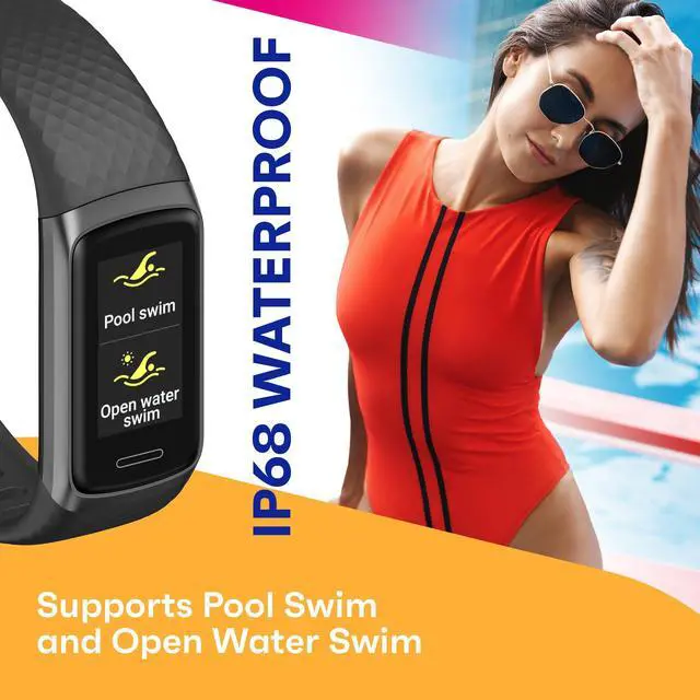 Alt view image 4 of 7 - Active 2 VeryFit Fitness Tracker Heart Rate SpO2 Blood Oxygen Saturation Sleep Monitor 1.05" Screen Activity Step Counter Pedometer IP68 Waterproof Smart Watches for Men Women (ID155) (Pink)