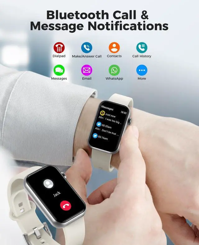 Alt view image 2 of 7 - Smart Watch Fitness Tracker (Answer/Make Call), 24/7 Heart Rate Spo2 Blood Pressure Monitor Sleep Tracker, 114 Sports Modes Pedometer Calorie Step Tracker, Waterproof Activity Tracker for Men Women