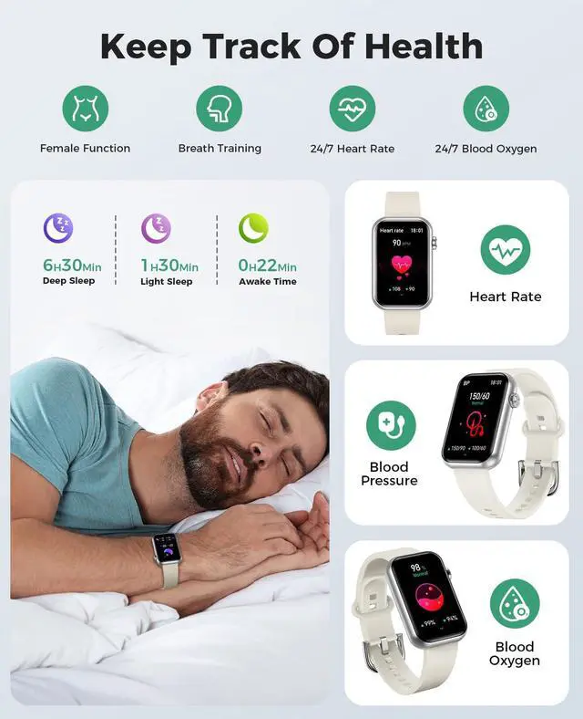 Alt view image 3 of 7 - Smart Watch Fitness Tracker (Answer/Make Call), 24/7 Heart Rate Spo2 Blood Pressure Monitor Sleep Tracker, 114 Sports Modes Pedometer Calorie Step Tracker, Waterproof Activity Tracker for Men Women