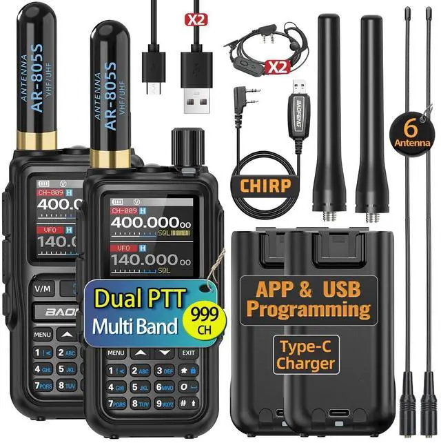 Main image of Radio UV-5R MINI Ham Radio Handheld UV5R Long Range Walkie Talkies Rechargeable Emergency NOAA Weather Two Way Radios APP Programming Dual PTT USB-C Charger for Hiking Survival Gear,2 Pack