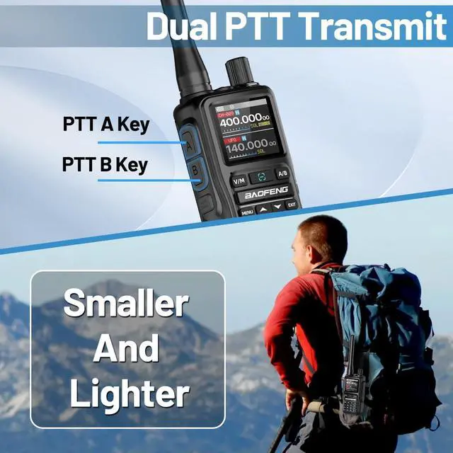 Alt view image 6 of 7 - Radio UV-5R MINI Ham Radio Handheld UV5R Long Range Walkie Talkies Rechargeable Emergency NOAA Weather Two Way Radios APP Programming Dual PTT USB-C Charger for Hiking Survival Gear,2 Pack
