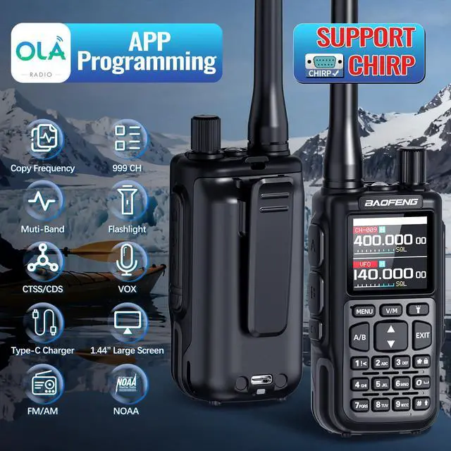 Alt view image 2 of 7 - Radio UV-5R Mini-5 Ham Radio Handheld Compatible Chirp Long Range Dual PTT 2200mAh,APP Programming,USB-C,NOAA Weather UV5r Emergency VHF Radio Upgrade Baofeng UV-5R for Camping Survival