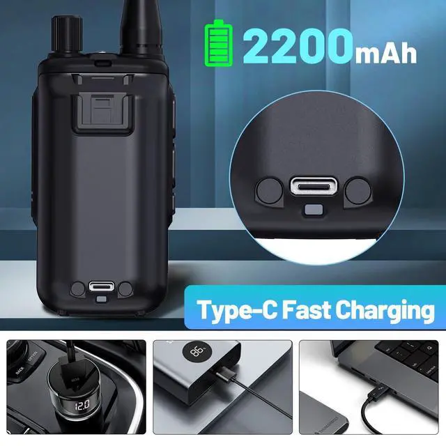 Alt view image 3 of 7 - Radio UV-5R Mini-5 Ham Radio Handheld Compatible Chirp Long Range Dual PTT 2200mAh,APP Programming,USB-C,NOAA Weather UV5r Emergency VHF Radio Upgrade Baofeng UV-5R for Camping Survival