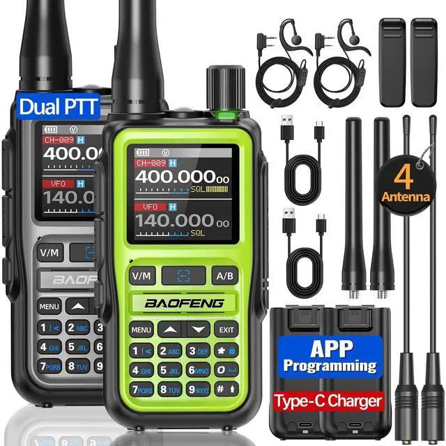 Main image of UV-5R Mini Ham Radio Long Range Handheld Rechargeable Walkie Talkies for Adults APP Programming NOAA Weather UV5R 5RM Two Way Radio with Earpiece USB-C Charger for Survival Hunting,2Pack