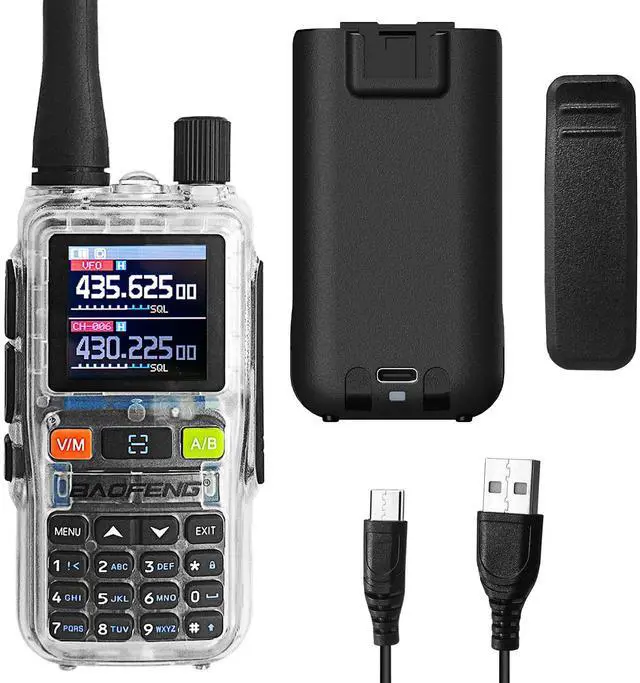 Main image of UV-5R Mini Radio,UV5R Mini Clear Dual Band Walkie Talkies,App Programming,Copy Frequency,NOAA Weather,5W Power,999 Channels,USB-C Fast Charging (Transparent-1Pack)