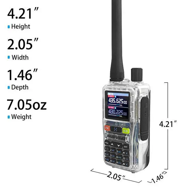 Alt view image 6 of 7 - UV-5R Mini Radio,UV5R Mini Clear Dual Band Walkie Talkies,App Programming,Copy Frequency,NOAA Weather,5W Power,999 Channels,USB-C Fast Charging (Transparent-1Pack)