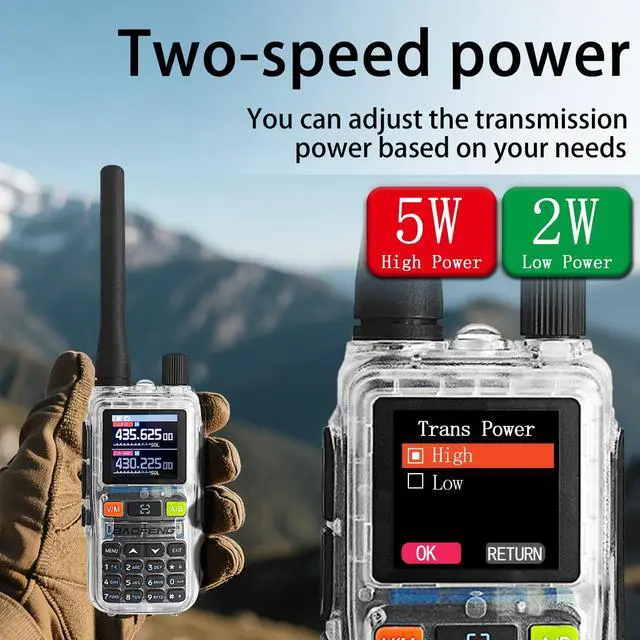 Alt view image 4 of 7 - UV-5R Mini Radio,UV5R Mini Clear Dual Band Walkie Talkies,App Programming,Copy Frequency,NOAA Weather,5W Power,999 Channels,USB-C Fast Charging (Transparent-1Pack)
