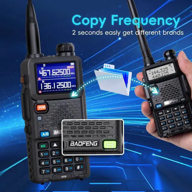Alt view image 4 of 7 - Radio Ham Radio Handheld UV-5R Upgrade 5RM 10W (4PCS Batteries) Emergency Two Way Radio Long Range,999CH, Fre Copy, NOAA Weather Rechargeable Walkie Talkies for Survival Gear Hunting-2 Pack