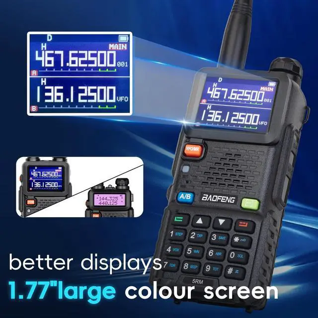 Alt view image 6 of 7 - Radio Ham Radio Handheld UV-5R Upgrade 5RM 10W (4PCS Batteries) Emergency Two Way Radio Long Range,999CH, Fre Copy, NOAA Weather Rechargeable Walkie Talkies for Survival Gear Hunting-2 Pack