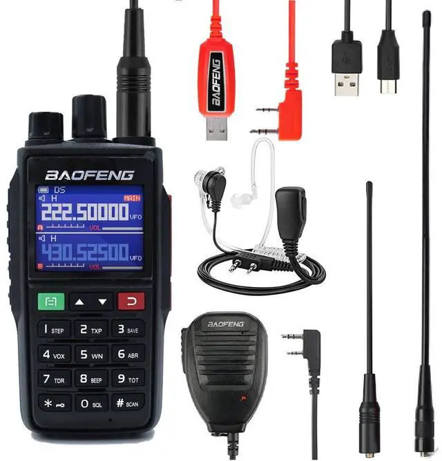Main image of UV-22 Ham Radio Long Range (Upgraded of UV-5R) Handheld Walkie Talkies Long Range Two Way Radio with Copy Frequency, Programming Cable,Speaker Mic,Type-C Charging