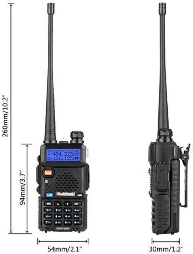 Alt view image 5 of 5 - UV-5R Ham Dual Band Two Way Radio 144-148/420-450Mhz,Nicama Walkie Talkie 1800mAh Li-ion Battery (2 Pack)
