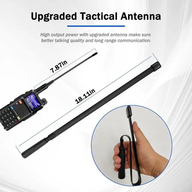 Alt view image 7 of 7 - 5RM Ham Radio 10W Long Range Handheld NOAA Weather Receiver 2500mAh Battery UV-5R Upgrade with Programming Cable,Speaker Mic,Tactical Antenna,Type-C Charging,2Pack