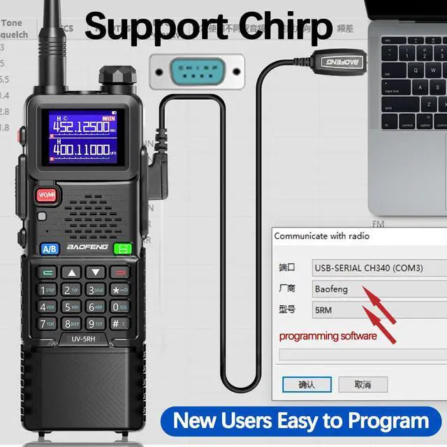 Alt view image 6 of 7 - Radio Ham Radio Long Range 10W 5RM Handheld Two Way Radio NOAA Weather Radio DTMF Walkie Talkies Copy Frequency 999CH USB-C Charger 3800mAh Battery Survival Gear (2 Pack)