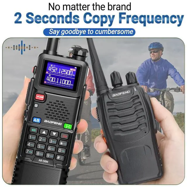 Alt view image 7 of 7 - Radio Ham Radio Long Range 10W 5RM Handheld Two Way Radio NOAA Weather Radio DTMF Walkie Talkies Copy Frequency 999CH USB-C Charger 3800mAh Battery Survival Gear (2 Pack)