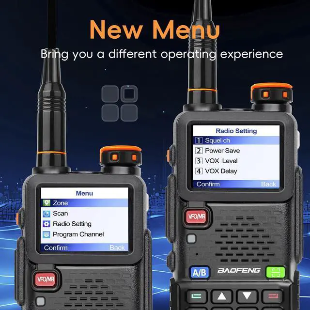 Alt view image 5 of 7 - BF-5RH PRO GPS/APRS 10 Ham Handheld Radio, Multi-Band Long Range Two-Way Radio with 18.89'' Tactical Antenna, Aviation/VHF/UHF/ 1.25m Scanner, NOAA 5RM Walkie Talkies Type-C Charging,2 Pack