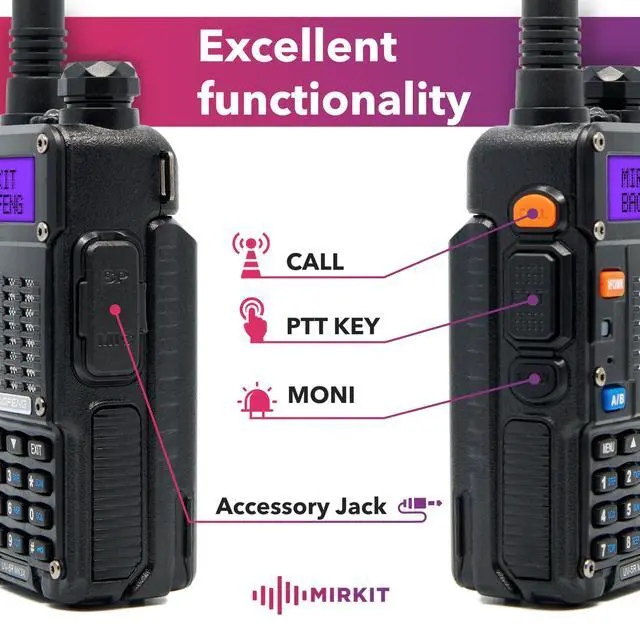 Alt view image 2 of 6 - Radio UV-5R MK3X Legal Power Tri-Band Radio 2026 VHF/UHF 144-148/222-225/420-450 MHz - Walkie Talkie with 2100mAh Li-ion Baofeng Battery, Neck Strap Lanyard Mirkit Ham Radio Operator