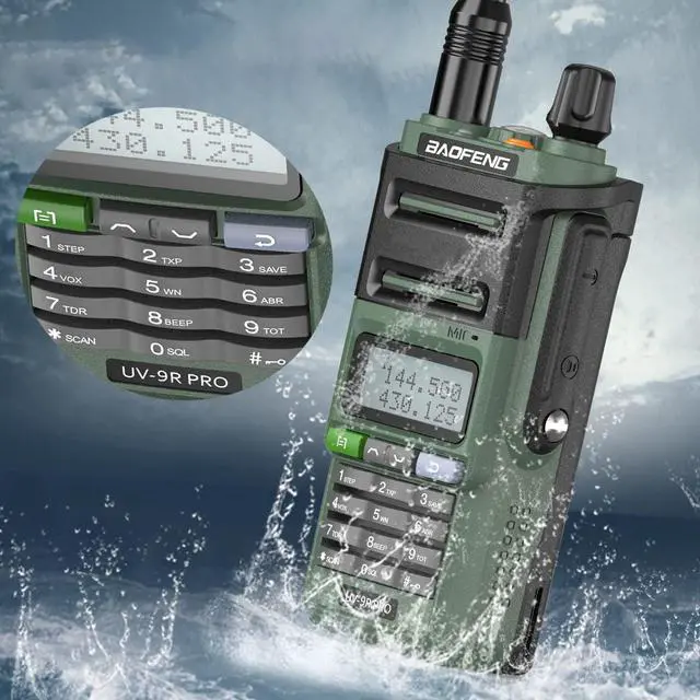 Alt view image 5 of 6 - Radio Ham Radio UV-9R Pro 8W Long Range VHF UHF Dual Band Tri- Power Rechargeable Handheld Two-Way Radio Walkie Talkies with Type-C Charging Cable for Camping Hunting Survival Gear