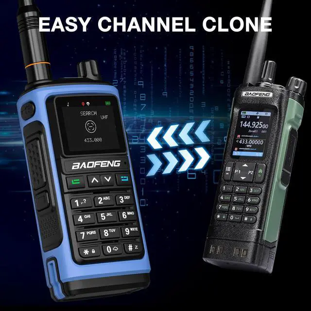 Alt view image 3 of 6 - UV-7B Handheld Ham Radio, Chirp & Wireless APP Programmable, UHF VHF FM Aviation NOAA Receiver, 1000 CHs 10 Zones, USB-C Rechargeable, Frequency Copy, SOS Strobe, Walkie Talkie for Outdoor