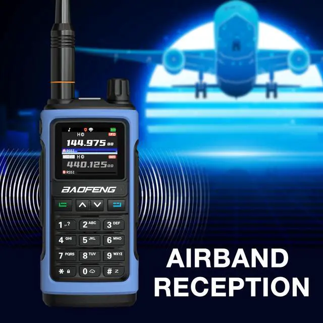Alt view image 5 of 6 - UV-7B Handheld Ham Radio, Chirp & Wireless APP Programmable, UHF VHF FM Aviation NOAA Receiver, 1000 CHs 10 Zones, USB-C Rechargeable, Frequency Copy, SOS Strobe, Walkie Talkie for Outdoor
