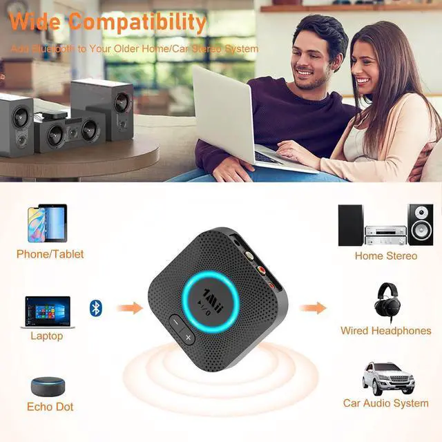 Alt view image 4 of 7 - B06S Bluetooth 5.3 Receiver for Home Music Streaming System, Hi-Fi Wireless Audio Adapter with aptX HD,aptX Low Latency, Volume Control, and RCA/3.5mm AUX Outputs