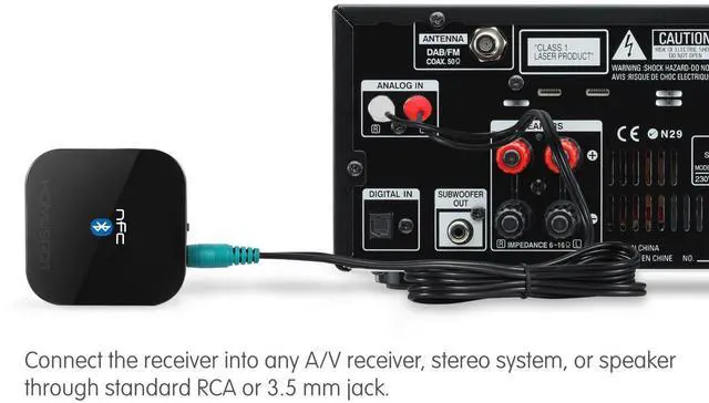 Alt view image 4 of 5 - (2025 Version) NFC-Enabled Bluetooth Audio Receiver with aptX HD, 100 ft Long Range, Digital Optical & 3.5mm Output for Speaker System