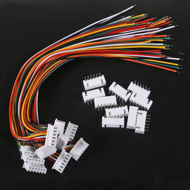 Alt view image 6 of 7 - 10Pairs JST-XH Connector Kit, XH 2.54mm 6 Pin Header Male and Female Connectors Plug Adapter with Flat Wire Cable 200mm 26AWG Compatible with JST XH (6P)