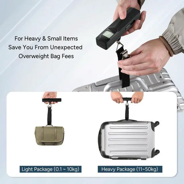 Alt view image 7 of 7 - Luggage Scale Battery-Free, Travel Essentials, Portable Handheld Digital Suitcase Weight Scale for for Travel Accessories, 110lbs/50kg (Black)