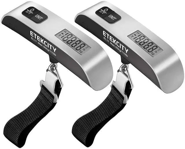 Main image of Luggage Scale, Travel Essentials, Digital Weight Scales for Travel Accessories, Portable Handheld Scale with Temperature Sensor, Rubber Paint, 110 Pounds, Battery Included,2Pack