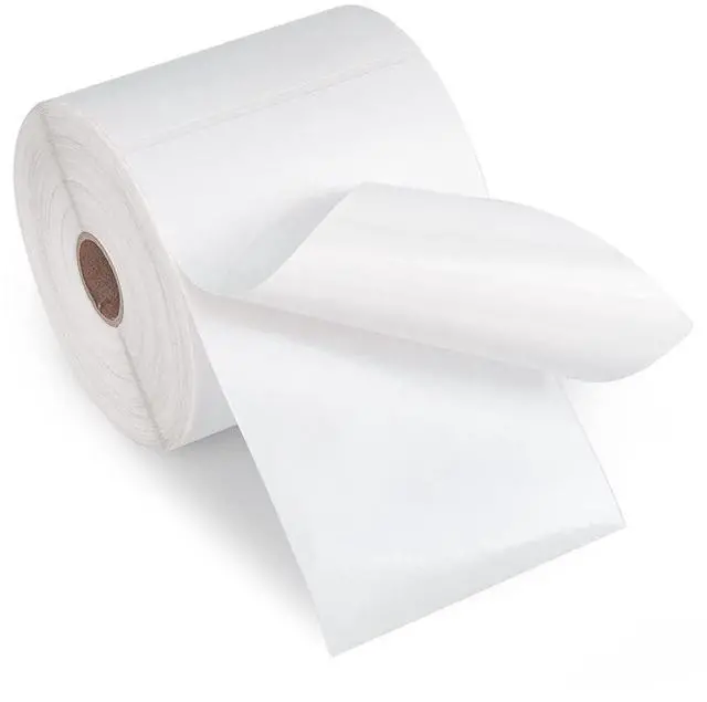 Alt view image 3 of 6 - 1800 PCS 4"x6" Direct Thermal Shipping Labels with 450 per Roll- Perforated & Strong Adhesive, Blank, Compatible with Zebra 2844, ZP-450, ZP-500, ZP-505, 4 Rolls