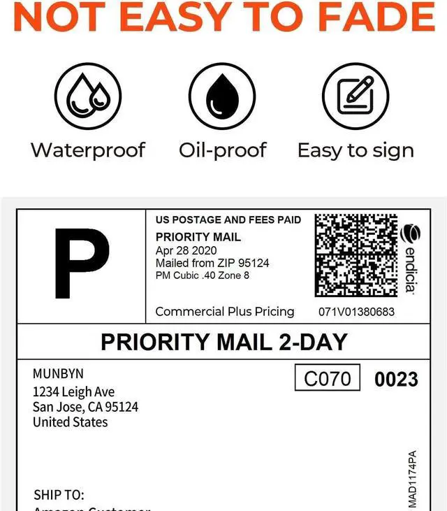 Alt view image 2 of 7 - Thermal Direct Shipping Label (Pack of 500 4x6 Per Fanfold Labels) - Commercial Grade
