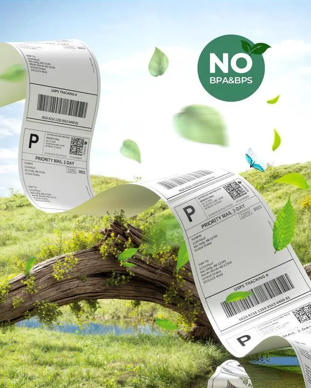 Alt view image 7 of 7 - Thermal Direct Shipping Labels, 4x6 Labels for Thermal Printer, 500 Sheets/1 Rolls, Commercial Grade