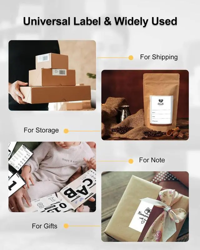 Alt view image 6 of 7 - 4x6 Thermal Shipping Labels, 500 PCS -Fold Thermal Labels, Compatible with MUNBYN,JADENS,Nelko,Rollo, KNAON, Phomemo 241bt, Label Printer,Water/Oilproof Label Stickers for Address Mail