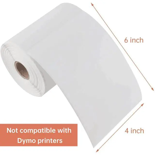 Alt view image 3 of 7 - 2500 PCS 4"x 6" Thermal Shipping Labels, White Perforated & Strong Adhesive Direct Thermal Labels (250 Labels/Roll), Compatible with Zebra, Rollo, Jadens, Nelko,10 Rolls