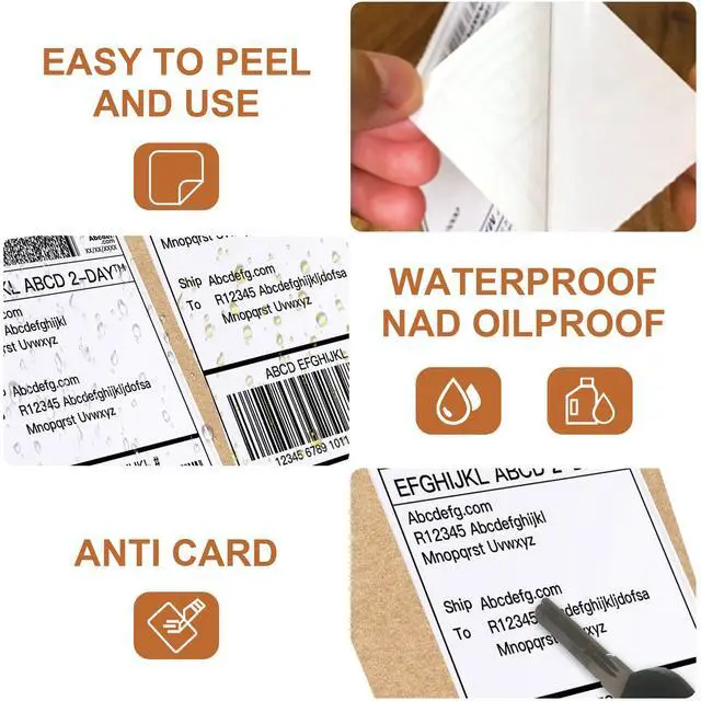 Alt view image 3 of 7 - 4x6 Direct Thermal Labels (1000 Labels) 4" x 6" Perforated Shipping Labels Compatible with Zebra Printers Fanfold Thermal Label Stickers for Shipping Packages - 1 Stacks White Labels