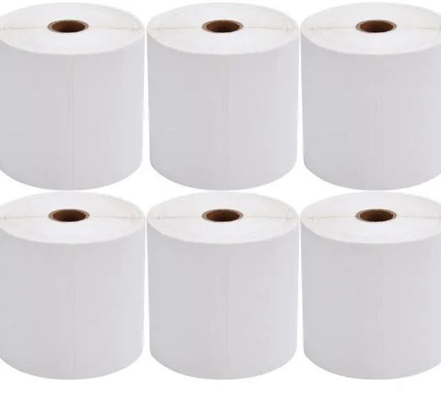 Main image of 4x6 Direct Thermal Shipping Labels for Zebra 2844 ZP-450 ZP-500 ZP-505,Blank,450 Labels/Roll, 1" Core,Total 6 Rolls
