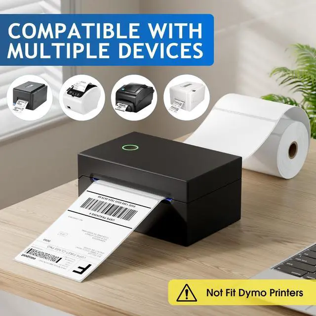 Alt view image 4 of 7 - 4" x 6" Direct Thermal Labels, 4000 Pcs/16 Rolls, Perforated White Mailing Shipping Package Labels, Commercial Grade, Permanent Adhesive, Compatible with Most Thermal Printers