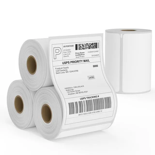 Main image of 4 Rolls 4XL Labels 4" x 6" Direct Thermal Printer Labels, Shipping Labels Compatible with LabelWriter 4XL 1744907 Thermal Postage Label Paper, 220 Labels/Roll