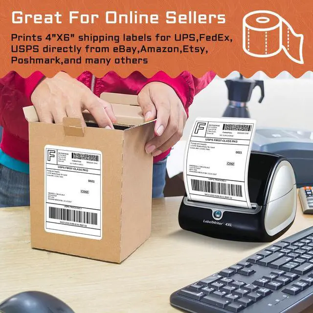 Alt view image 4 of 7 - 4 Rolls 4XL Labels 4" x 6" Direct Thermal Printer Labels, Shipping Labels Compatible with LabelWriter 4XL 1744907 Thermal Postage Label Paper, 220 Labels/Roll