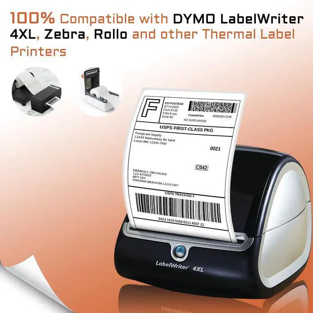 Alt view image 3 of 7 - 4 Rolls 4XL Labels 4" x 6" Direct Thermal Printer Labels, Shipping Labels Compatible with LabelWriter 4XL 1744907 Thermal Postage Label Paper, 220 Labels/Roll