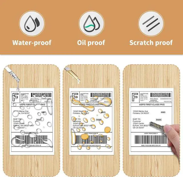 Alt view image 4 of 6 - 4 Rolls Direct Thermal Labels, 4x6 Postage Shipping Label for Rollo, Zebra, MUNBYN and Polono Thermal Printer, 1000 Counts (NOT for DYMO)