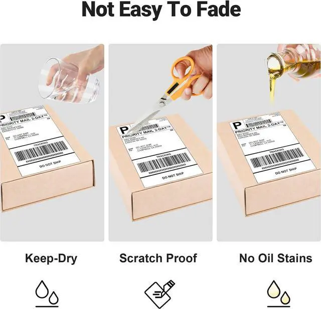 Alt view image 6 of 6 - Thermal Labels 4x6, Pack of 250 4x6 Roll Labels, Commercial Grade, Strong Adhesive Shipping Label, Compatible with ASprink A64M and Most Thermal Printer & Shipping Supplies